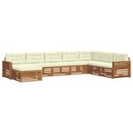 vidaXL Ensemble de canapés d'extérieur 8 pc Naturel et Crème