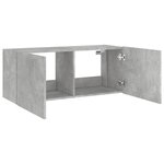 vidaXL Meuble TV mural avec lumières LED gris béton 100x35x41 cm