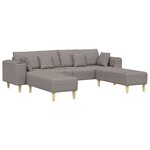 vidaXL Sofa en tissu avec coussin 3 Pièces Taupe 208 cm tissu