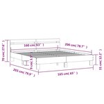 vidaXL Cadre de lit sans matelas sonoma gris 160x200 cm