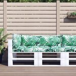 vidaXL Coussins de palette lot de 3 motif de feuilles tissu