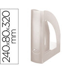 Porte-revues q-connect polystyrène documents a4 oeillet préhension 250x80x320mm cristal translucide