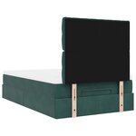 vidaXL Cadre de lit ottoman avec matelas vert foncé 120x190 cm velours