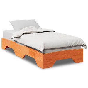 vidaXL Cadre de lit sans matelas empilable cire marron 75x190 cm
