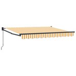 vidaXL Auvent rétractable Jaune et blanc 3 5 x 2 m