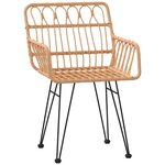 vidaXL Ensemble de salle à manger pour jardin 5 Pièces Marron Poly rotin