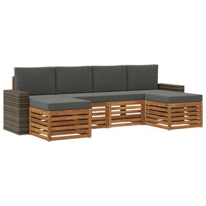 vidaXL Ensemble de canapés d'extérieur 6 pc Naturel et Anthracite