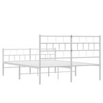 vidaXL Cadre de lit métal sans matelas et pied de lit blanc 150x200 cm