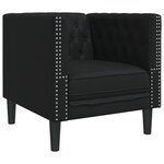 vidaXL Ensemble de canapé Chesterfield 3 Pièces noir similicuir