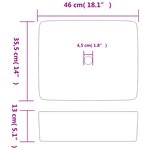 vidaXL Vasque à poser noir rectangulaire 46x35 5x13 cm céramique