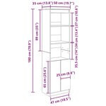 vidaXL Buffet haut chêne sonoma 50x35x180 cm bois d'ingénierie