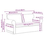 vidaXL Canapé Noir 215 x 82 x 80 cm tissu