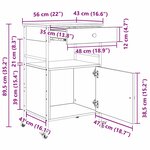 vidaXL Chariot de cuisine en chêne artisanal 56x43x89 5 cm