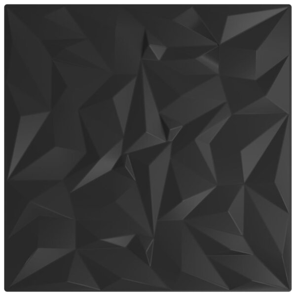 vidaXL Panneaux muraux 12 Pièces noir 50x50 cm XPS 3 m² améthyste
