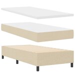 vidaXL Lit à ressorts avec matelas Crème 90 x 190 cm tissu