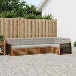 vidaXL Ensemble de canapés d'extérieur 5 Pièces Naturel et gris clair