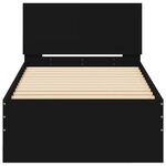 vidaXL Cadre de lit avec tête de lit et lumières LED noir 90x200 cm