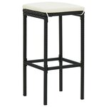 vidaXL Ensemble de bar de jardin 5 Pièces noir bois massif acacia rotin