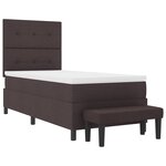 vidaXL Lit à Sommier avec Matelas & Banc Marron Foncé 90x200 cm Tissu