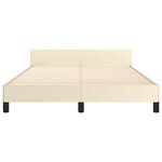 vidaXL Cadre de lit avec tête de lit sans matelas crème 140x200 cm
