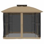 vidaXL Tonnelle avec double toit et parois en filet taupe acier