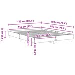 vidaXL Cadre de Lit Chêne Noir 150x200 cm Bois Stratégique