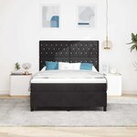 vidaXL Lit à ressort LED avec matelas Noir 140 x 190 cm tissu