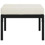 vidaXL Tabourets de jardin et coussins sable lot de 2 60x60x35cm acier