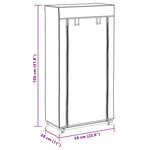vidaXL Armoire à chaussures avec housse Gris 58x28x106 cm Tissu