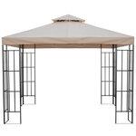Toile de rechange pour pavillon tonnelle tente 3 x 3 m polyester haute densité 180 g/m² beige