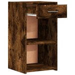 vidaXL Table de chevet Chêne fumé 35x34x65 cm Bois d'ingénierie