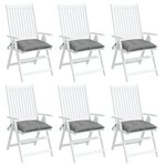 vidaXL Coussins de chaise lot de 6 gris 50x50x7 cm tissu oxford