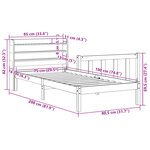 vidaXL Cadre de lit sans matelas blanc 75x190 cm bois de pin massif