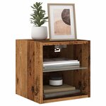 vidaXL Meubles TV muraux et lumières LED 2Pièces vieux bois 30x28 5x30cm