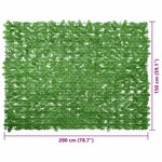 vidaXL Écran de balcon avec feuilles vert 200x150 cm