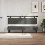 vidaXL Tête de lit suspendue Gris foncé Tissu en velours côtelé