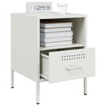 vidaXL Tables de chevet 2 Pièces blanc 36x39x50 5 cm acier laminé à froid