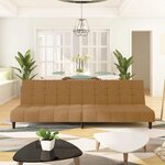 vidaXL Canapé-lit à 2 places marron velours