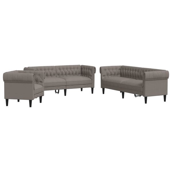 vidaXL Ensemble de canapés 3 Pièces taupe tissu