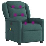 vidaXL Fauteuil de massage inclinable Vert foncé Tissu