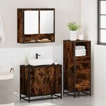 vidaXL Ensemble de meubles de salle de bain 3 Pièces Chêne fumé