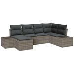 vidaXL Ensemble de canapé de jardin 6 Pièces Gris 264 x 154 x 85 cm