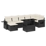 vidaXL Salon de jardin 8 Pièces avec coussins noir résine tressée