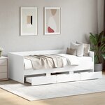 vidaXL Lit de jour avec tiroirs sans matelas blanc 90x190 cm