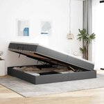 vidaXL Lit avec rangement et matelas Gris foncé 200 x 200 cm Polyester