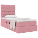 vidaXL Lit avec rangement et matelas Rose 90 x 190 cm Velours