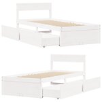 vidaXL Cadre de lit sans matelas blanc 90x200 cm bois de pin massif