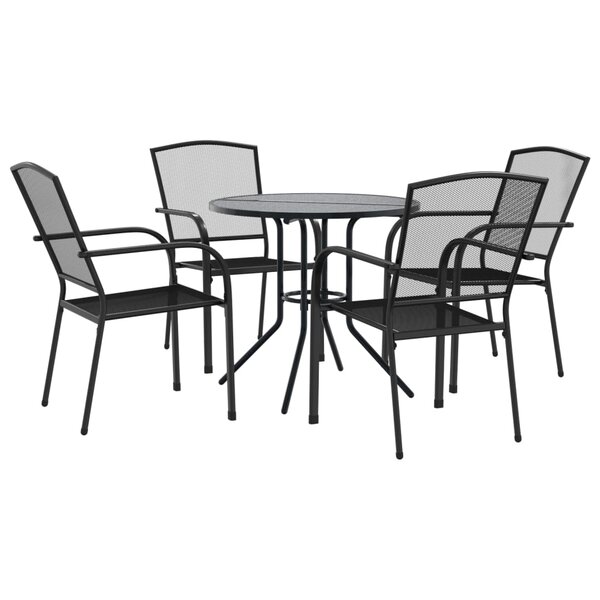 vidaXL Ensemble de chaises de jardin empilables 5 Pièces anthracite