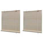 vidaXL Stores à rouleau Bambou naturel 2 Pièces 120x160 cm
