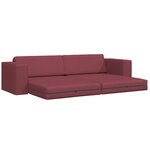 vidaXL Canapé Lit 2-en-1 Rouge Vin 245x150x60.5 cm Tissu